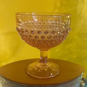 Vintage Pink Hobnail Glass Goblet